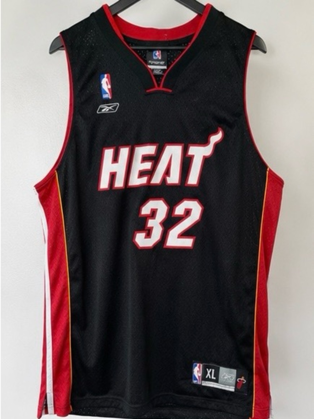 NBA Black and Red Shaq O'Neal Miami Heat Jersey by Reebok Size XL